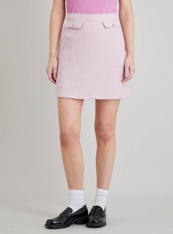 Pink Coord Bouclé Mini Skirt - 16